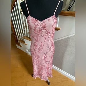 Vintage Beaded Pink Cocktail Dress